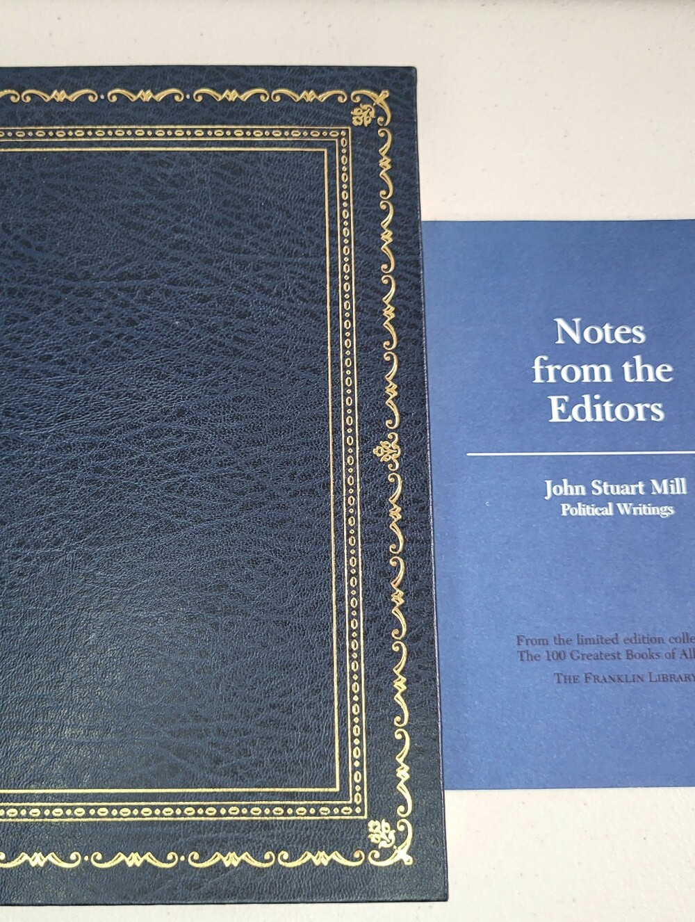 Political Writings of John Stuart Mill, Franklin Library. Leather Bound. Gilted